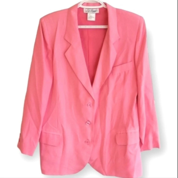 Vintage 100% Silk Pink Oversized and Longline Single Breasted Blazer XS - Picture 16 of 16